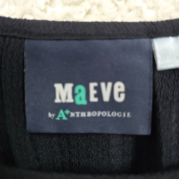 Maeve Top Women 3X Black Pullover Puff Sleeve Stretch Minimalist Anthropologie - Picture 4 of 12